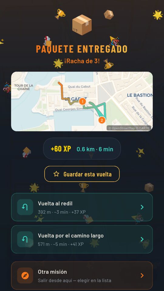 Pantalla de victoria de LIFE: XP, récords y nivel ganados