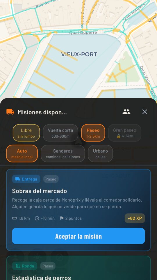 Misiones generadas a tu alrededor